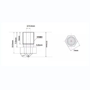 V6 Nozzle 1.75mm Specifications