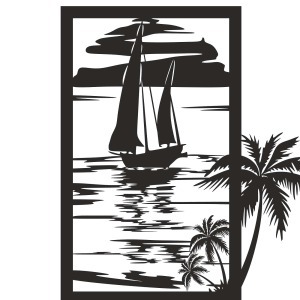 Sailboat On Sunset lake