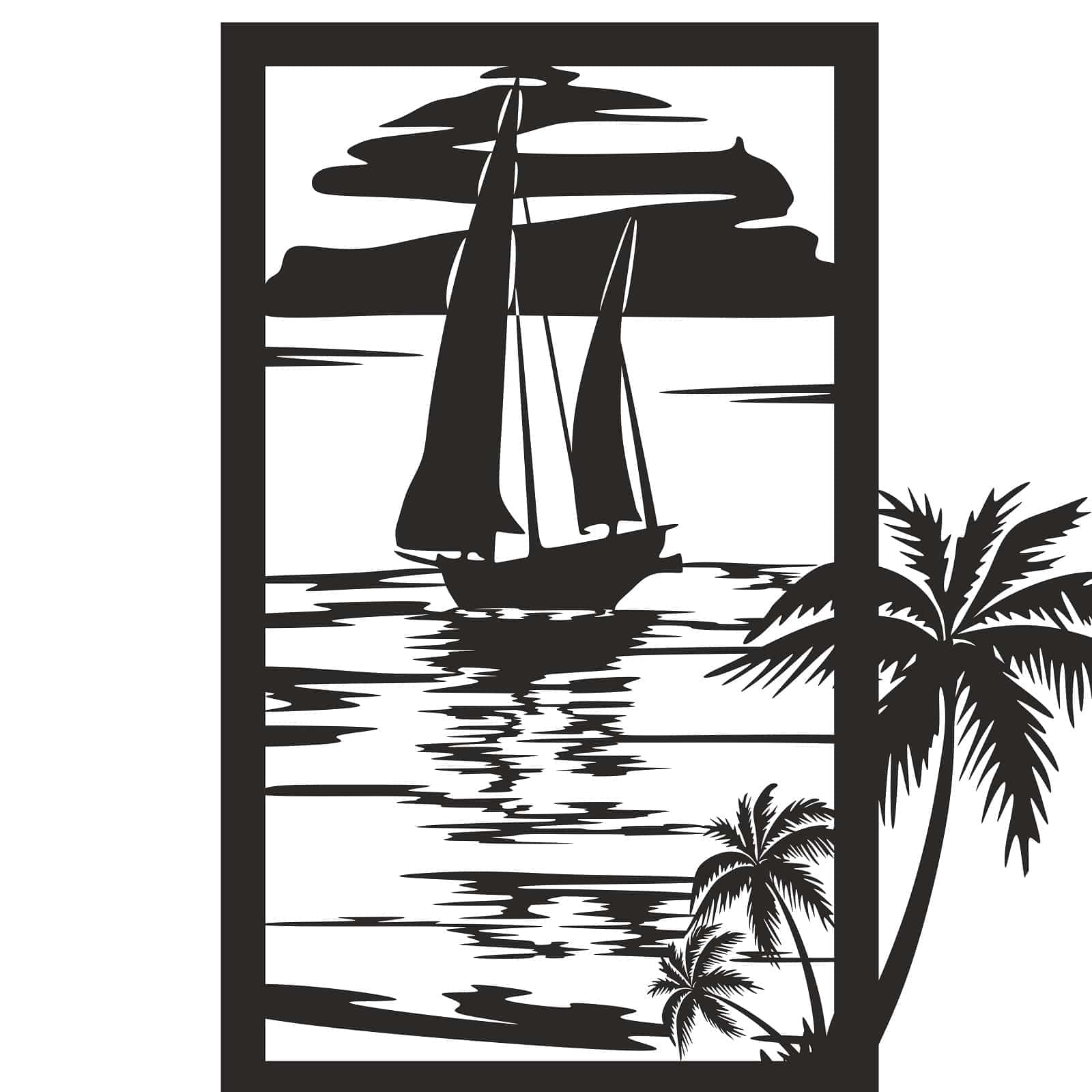 Sailboat On Sunset lake