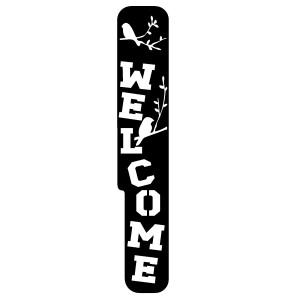 welcome sign standing door