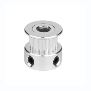 20T GT2 Timing Pulley with 5mm bore and natural aluminum finish for 6mm GT2 belt motion systems.