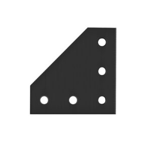 90° corner L-plate for 30 Series aluminum extrusion in black