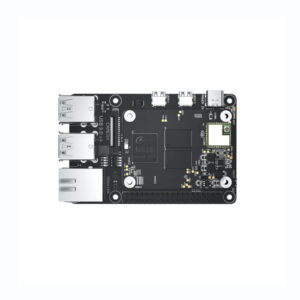 BTT Pi4B Adapter for BIGTREETECH CB1 or CM4 modules with USB, Ethernet, Micro HDMI, GPIO, microSD, camera pins, and 5V fan input.