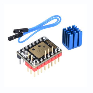 BTT TMC2209 Stepper Motor Driver V1.2 UART with heat sink for silent 3D printer motor control and compatible control boards.