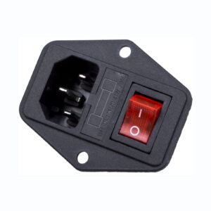 C14 Fused Power Socket with illuminated switch and glass fuse holder