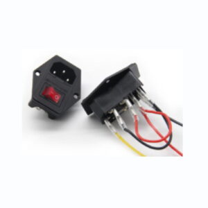 C14 Fused Power Socket with illuminated switch, fuse holder and 14AWG wiring