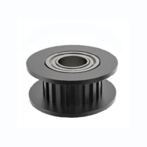 GT2 6mm Idler Timing Pulley with 20 teeth, 5mm bore, and black finish for 3D printer and CNC belt motion systems.