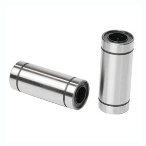 LM8LUU Linear Ball Bearing with 8mm bore, 15mm outer diameter, and 45mm length for 3D printer linear motion systems.