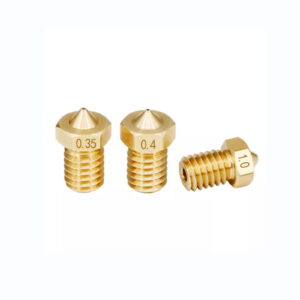 V6 Brass Nozzle 1.75mm M6 E3D-style 3D printer nozzle for PLA, ABS, PETG, draft prints, and prototype printing.